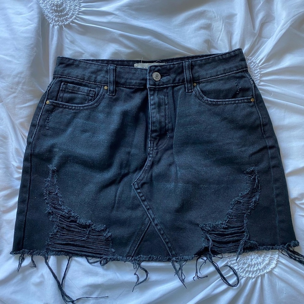 Black jean skirt